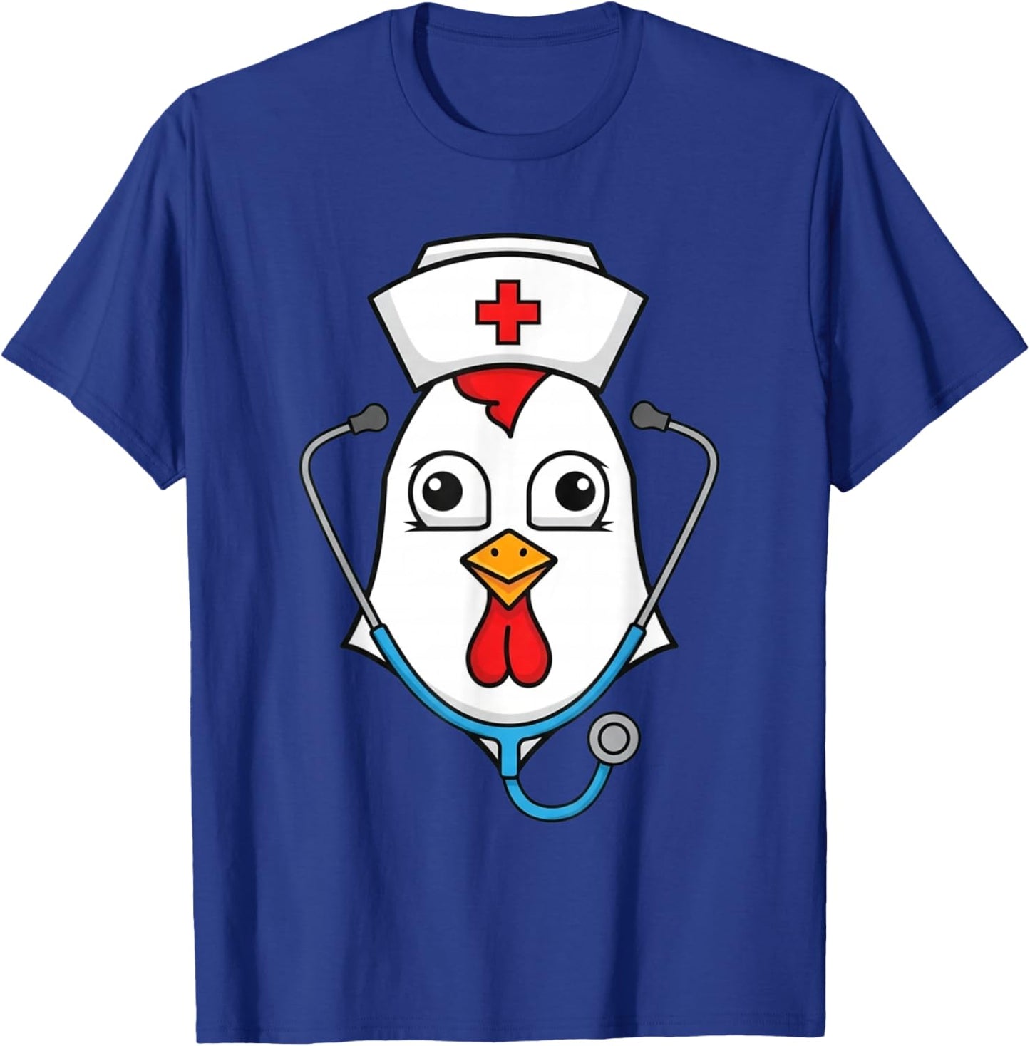 Cute Nurse Chicken Face Funny Fall Holiday Thanksgiving T-Shirt - T-Shirt | Royal