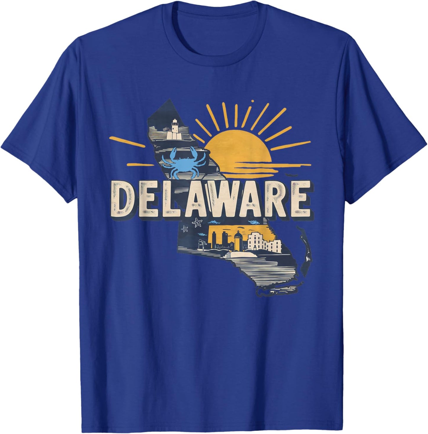 Delaware State of Delaware Retro Delaware T-Shirt - T-Shirt | Royal