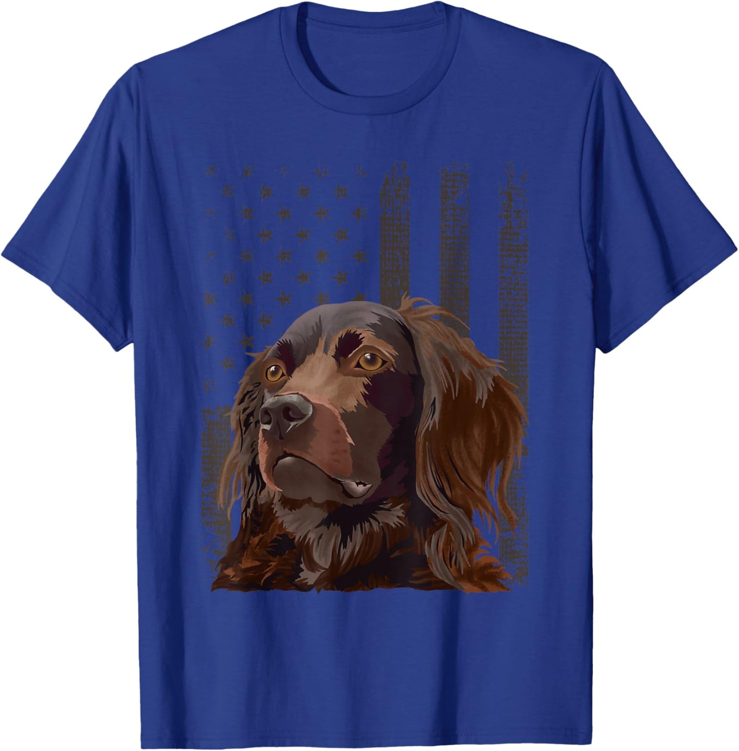 American Flag Boykin Spaniel 4th Of July T-Shirt - T-Shirt | Royal