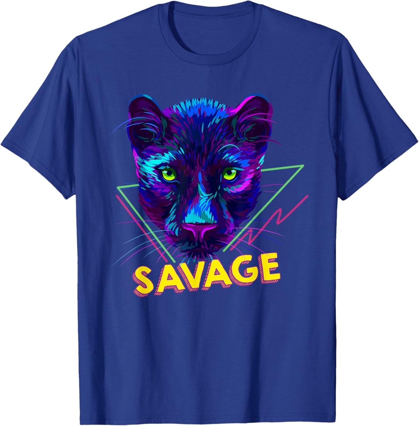Savage - Abstract Multicolor Panther T-Shirt - T-Shirt | Royal