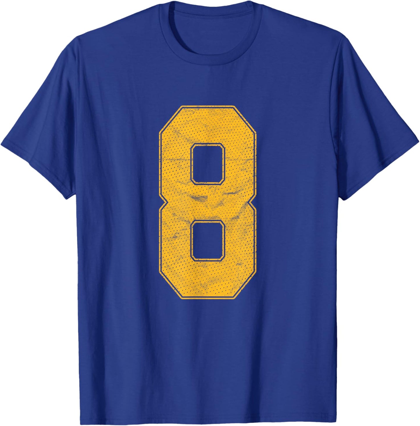 Number 8 Numbered Uniform Sports Team Jersey 8th Birthday T-Shirt - T-Shirt | Royal