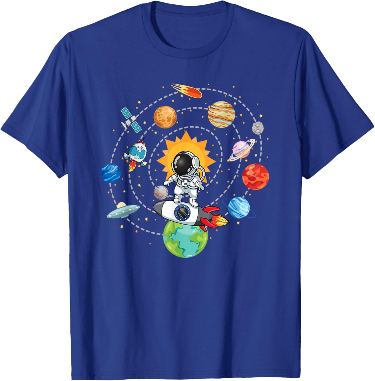 Solar System Planets Space Astronaut Universe Galaxy Kids T-Shirt - T-Shirt | Royal