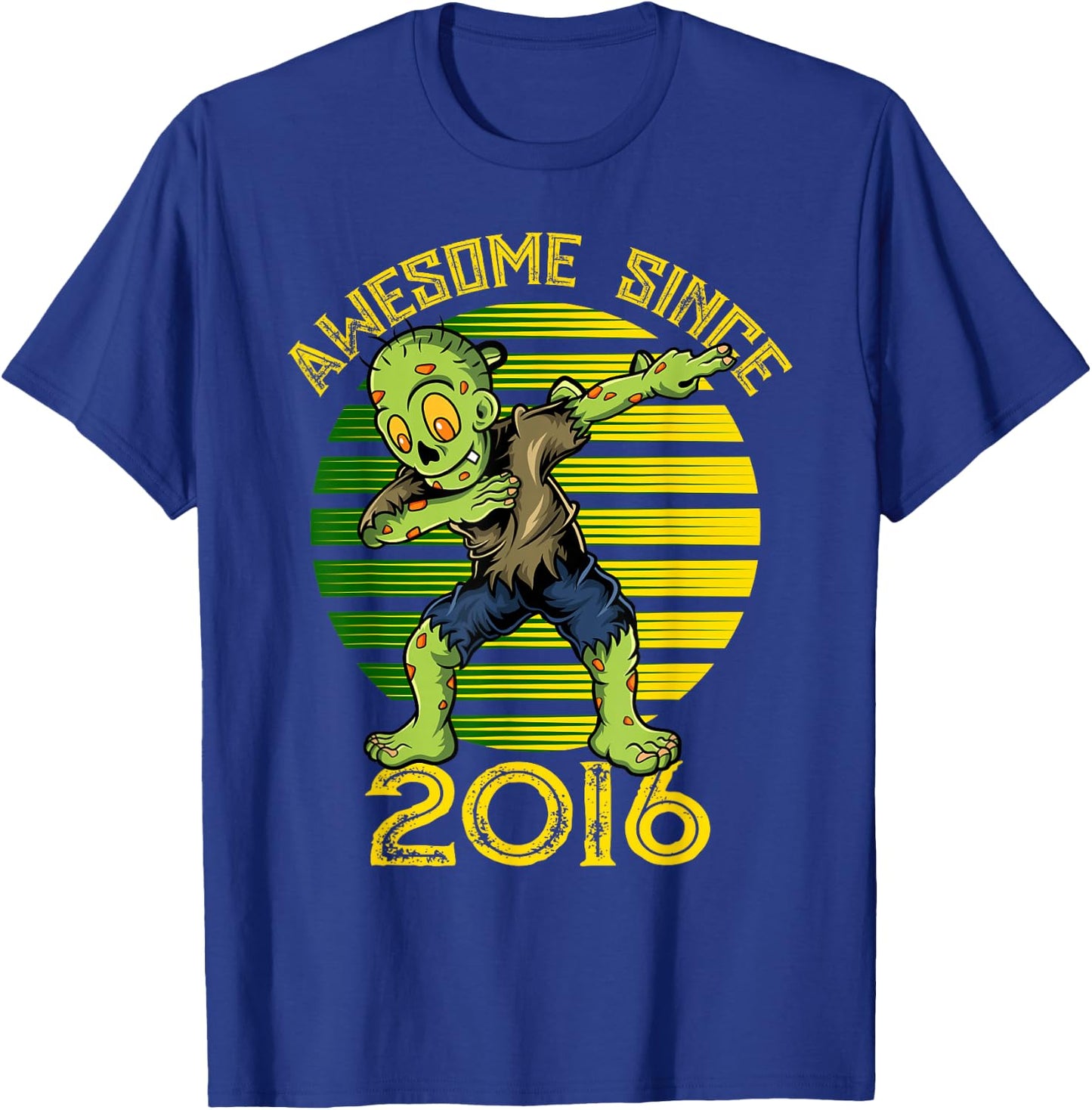 Halloween 9th Birthday Boy Dabbing Zombie Awesome Since 2016 T-Shirt - T-Shirt | Royal