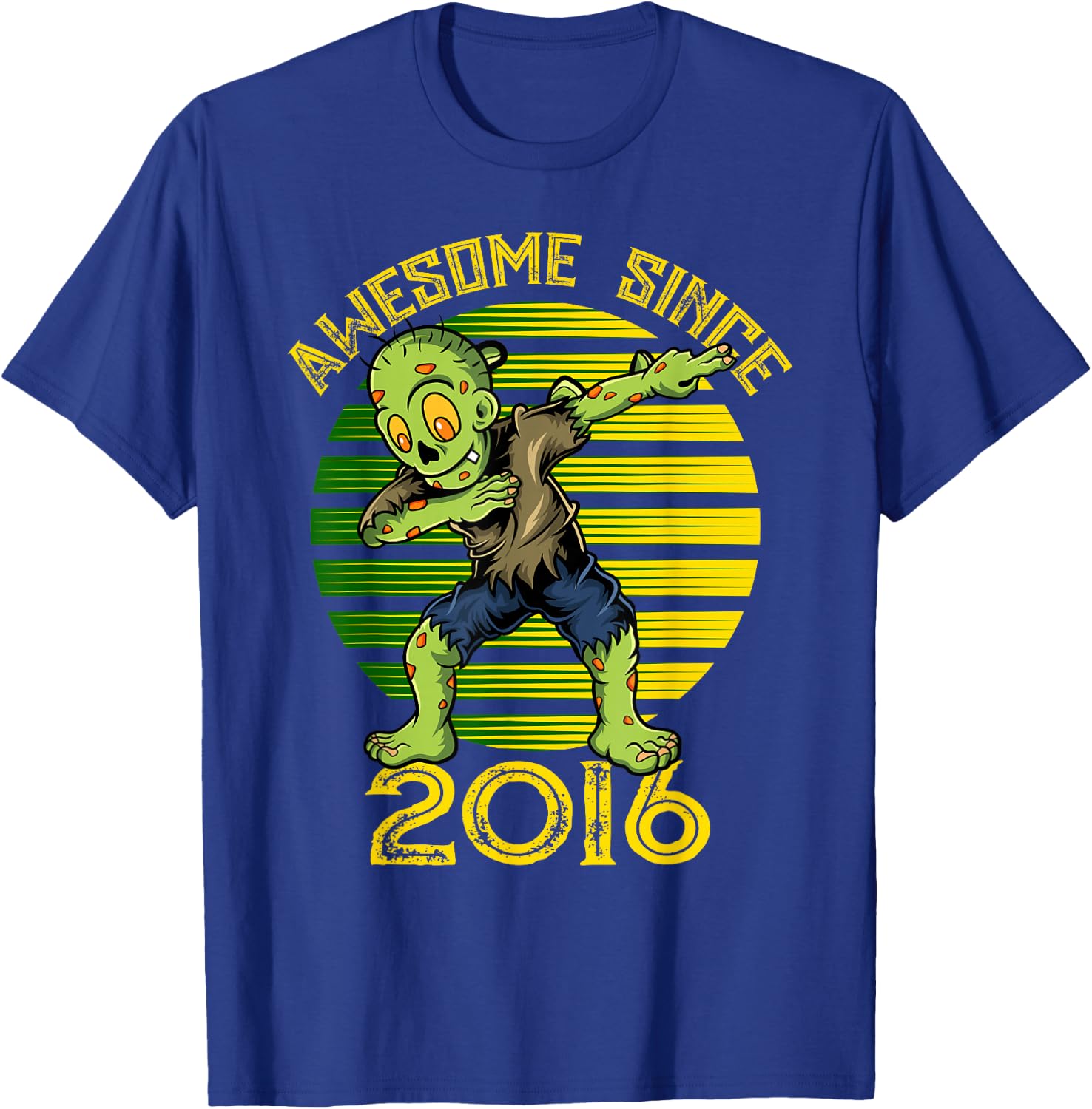 Halloween 9th Birthday Boy Dabbing Zombie Awesome Since 2016 T-Shirt - T-Shirt | Royal