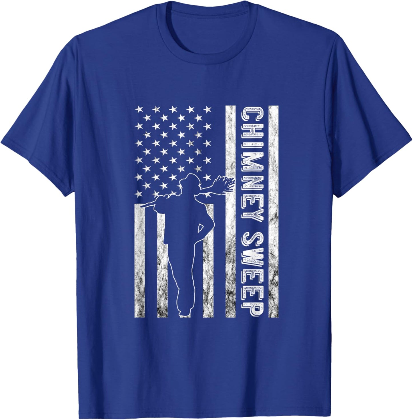 Vintage Chimney Sweep Chimney Sweeper American USA Flag T-Shirt - T-Shirt | Royal