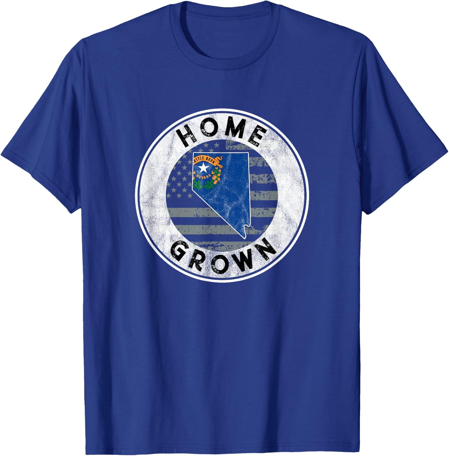 Nevada Native Home Grown Quote State American Flag Pride NV T-Shirt - T-Shirt | Royal