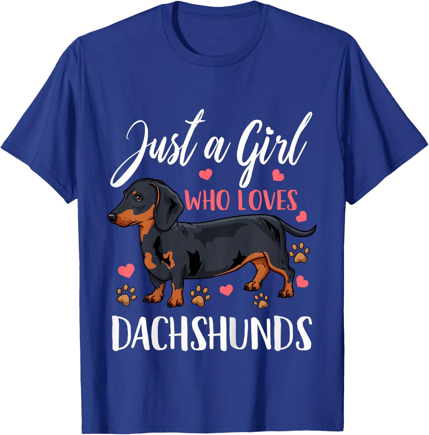 Kids Dachshund Just A Girl Who Loves Dachshunds Gift T-Shirt - T-Shirt | Royal