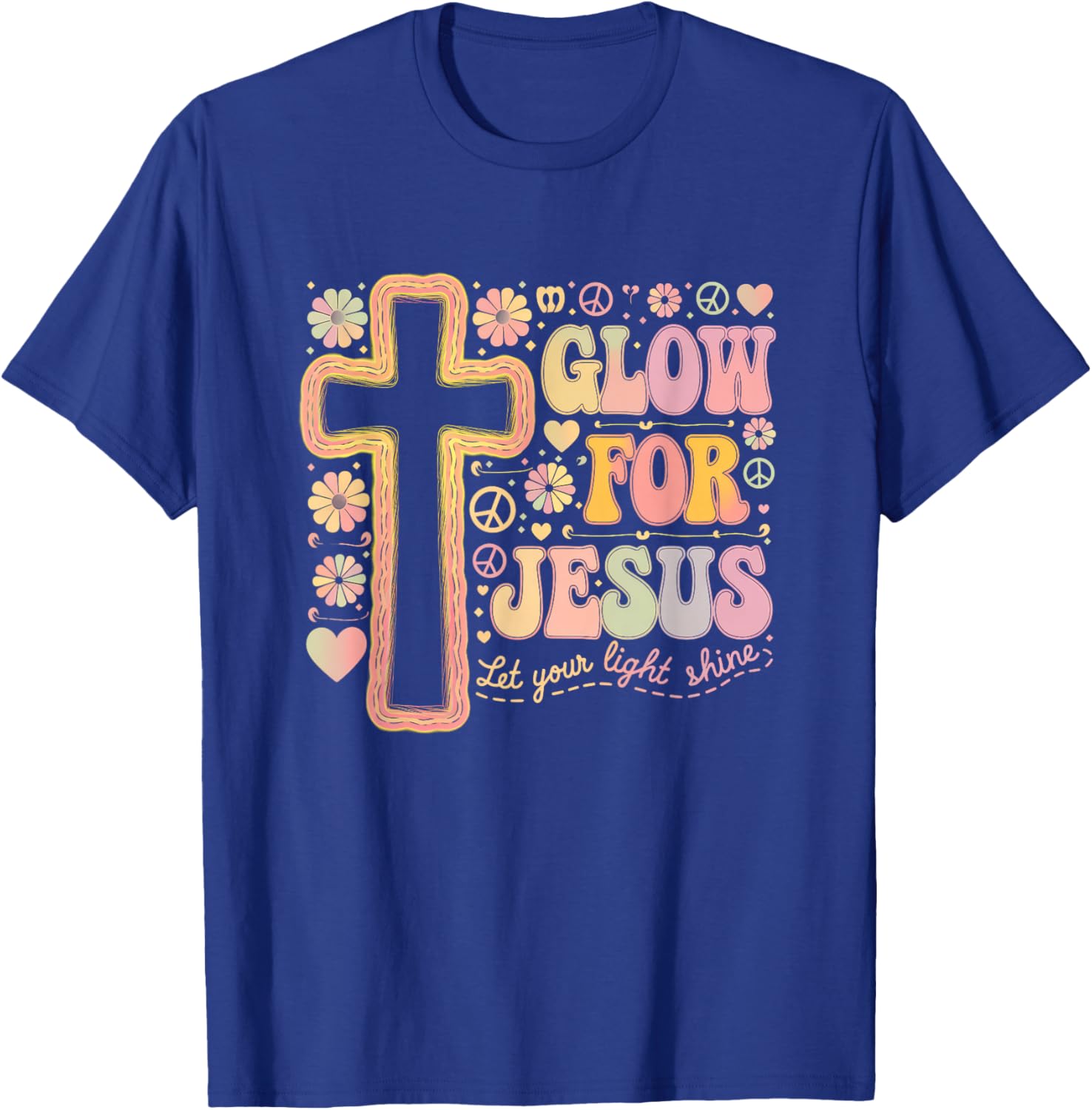 Glow for Jesus Christian Faith Lion God Christianity T-Shirt - T-Shirt | Royal