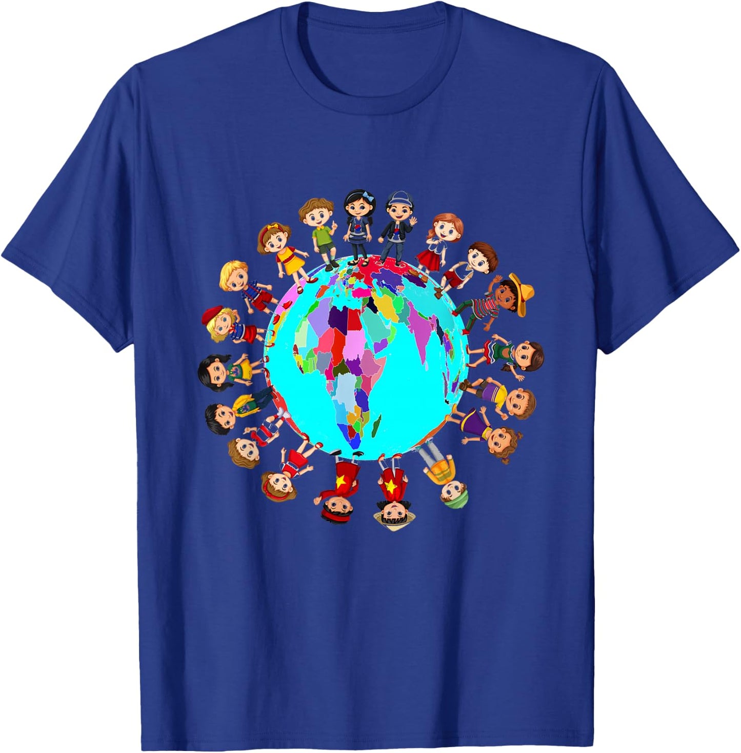 Kids around the world Happy Children Cultural diversity T-Shirt - T-Shirt | Royal