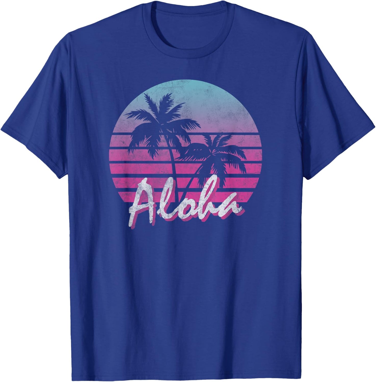 Aloha Hawaii Hawaiian Island Palm Beach Surf Vintage Women Kids T-Shirt - T-Shirt | Royal
