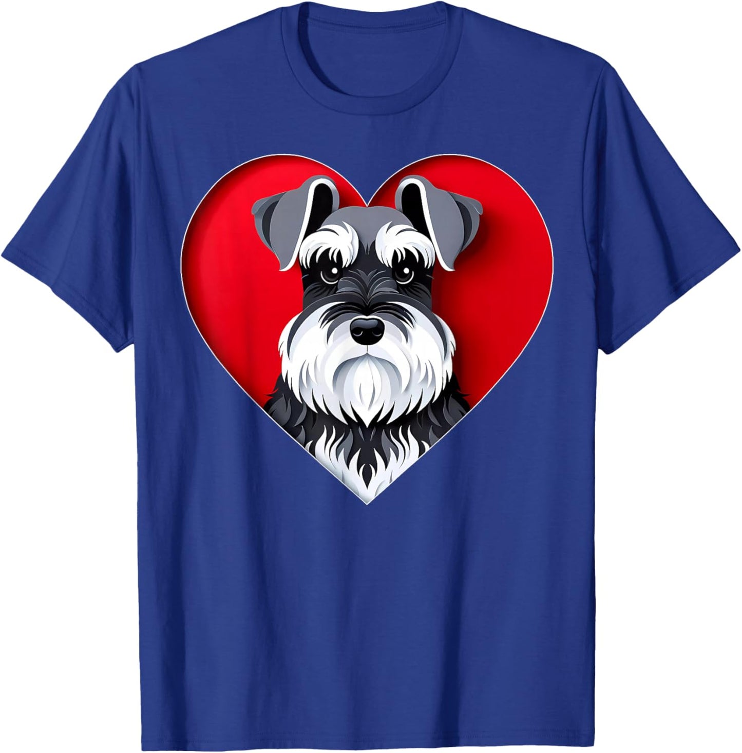 Miniature Schnauzer Heart Cute Mini Puppy Dog Lover T-Shirt - T-Shirt | Royal