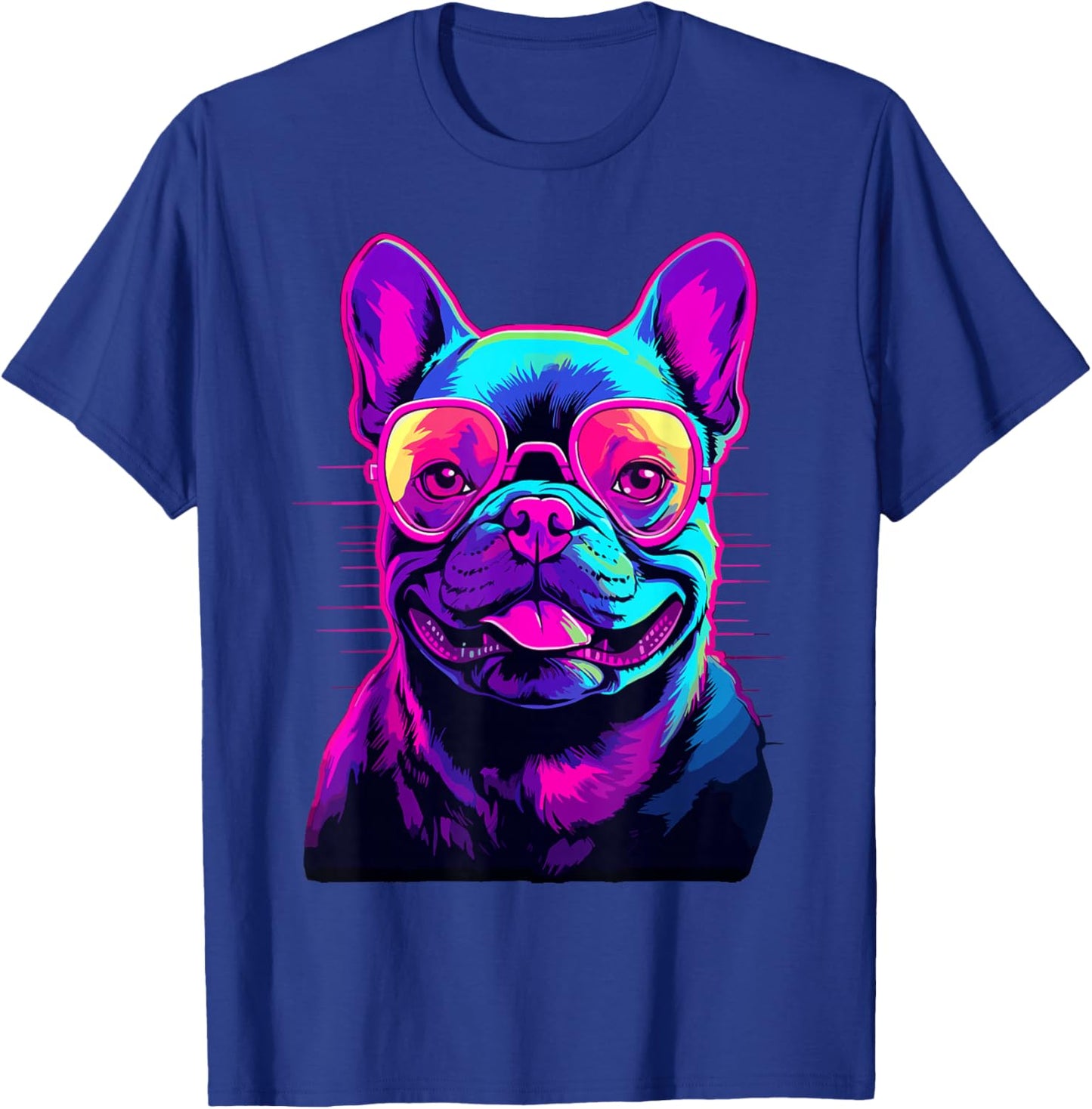 French Bulldog Synthwave Vaporwave T-Shirt - T-Shirt | Royal