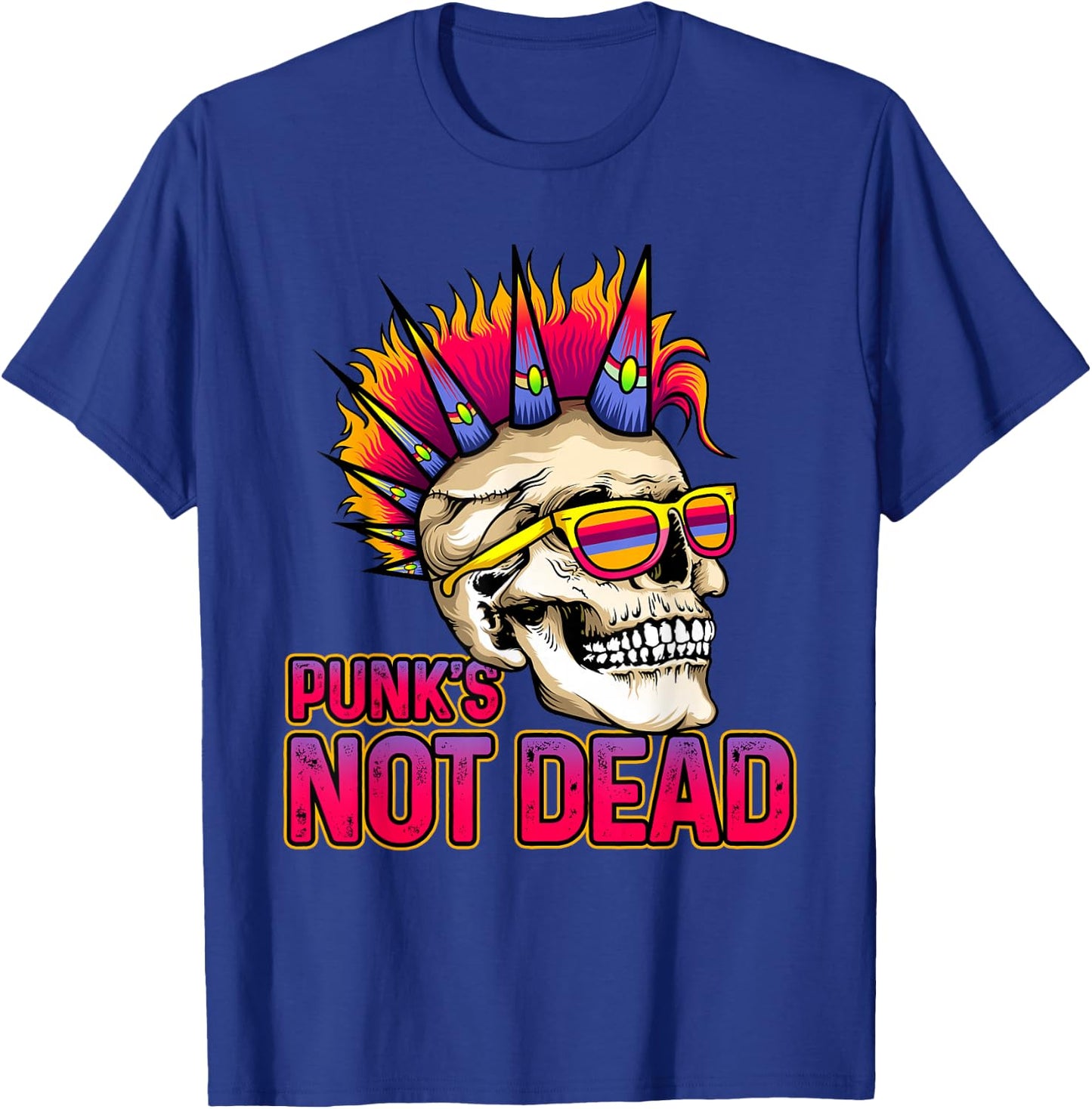 Punk's Not Dead Punk Rock 80's 90's Retro Rocker T-Shirt - T-Shirt | Royal