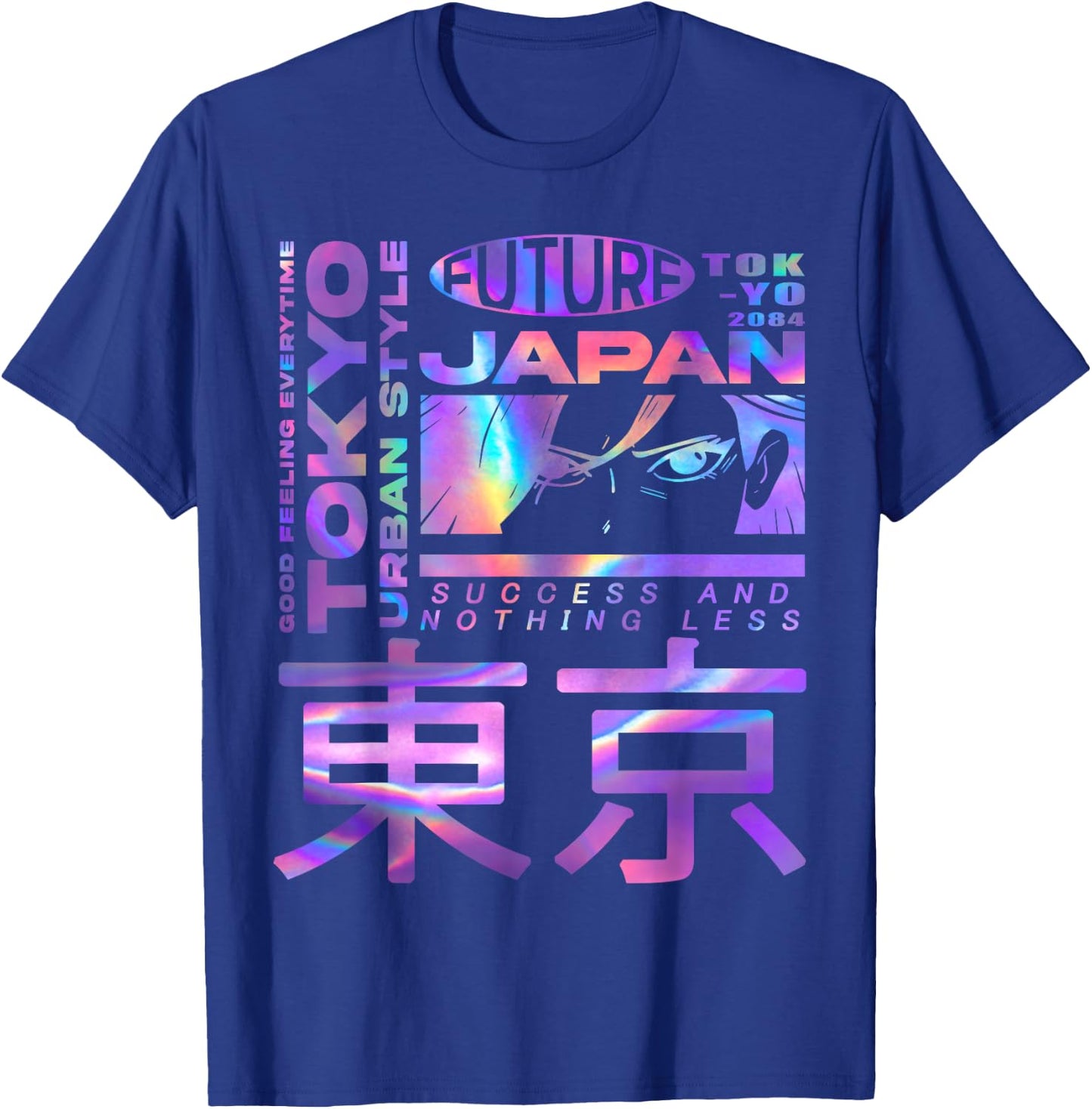 Japanese Cyberpunk Tokyo Anime Girl Eyes Vaporwave Aesthetic T-Shirt - T-Shirt | Royal