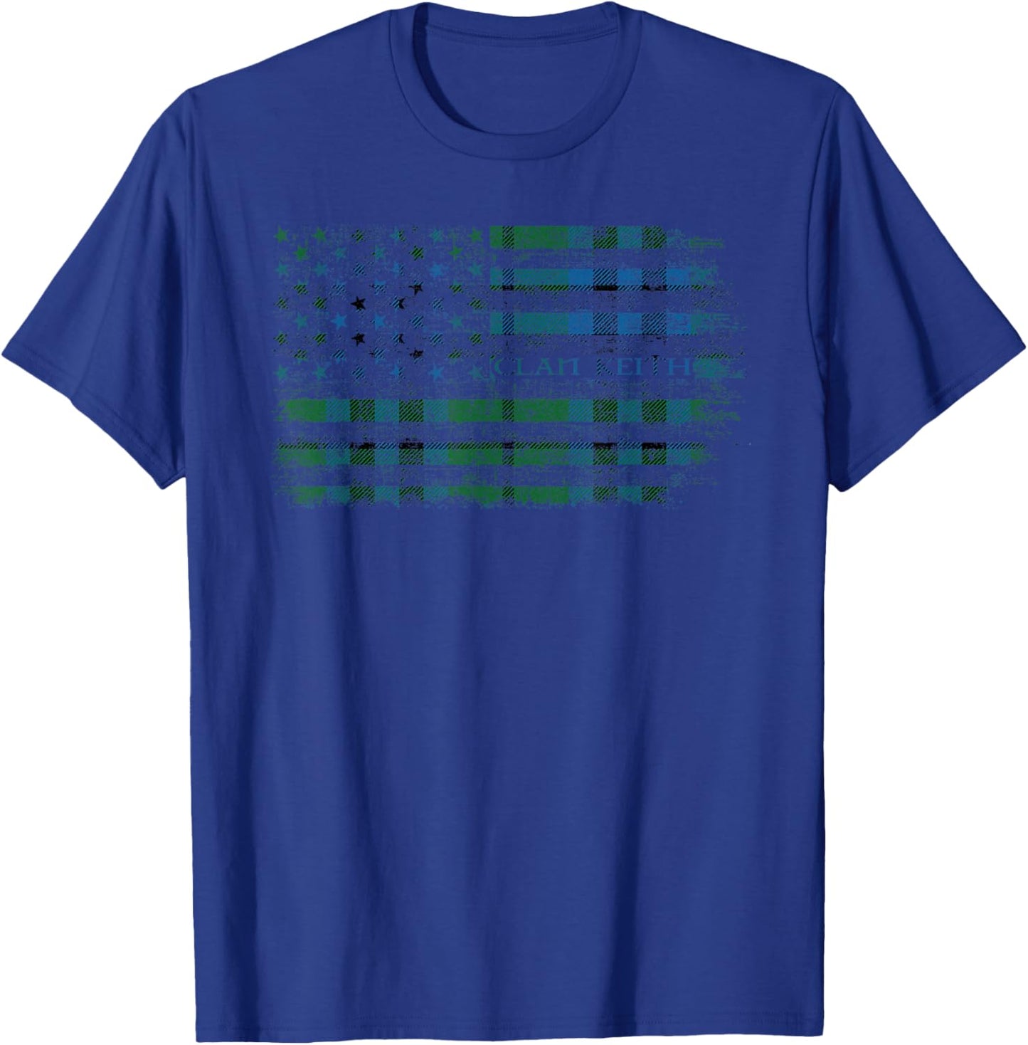 Clan Keith Scottish tartan US flag kilt Scotland T-Shirt - T-Shirt | Royal
