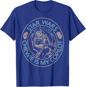 Star Wars The Rise Of Skywalker Chewie Is My Copilot Outline T-Shirt - T-Shirt | Royal