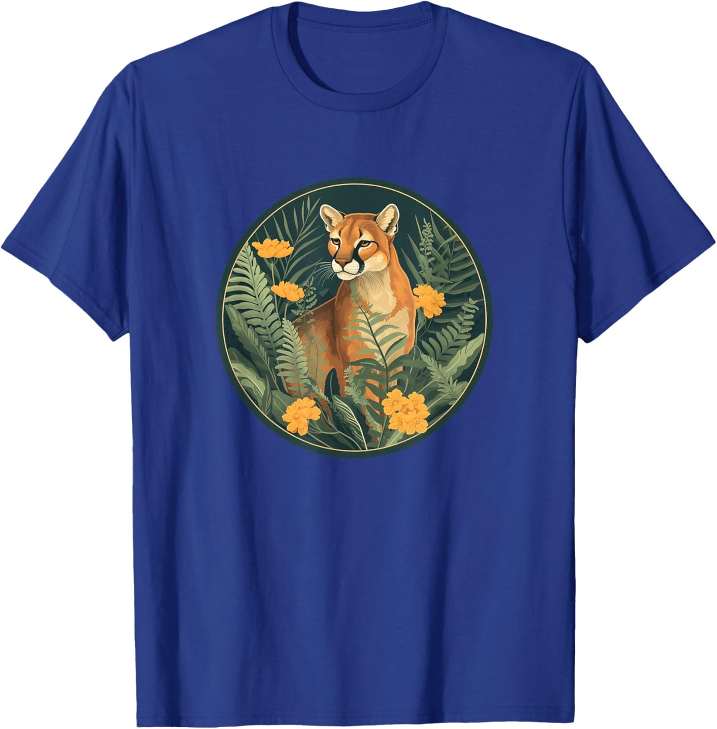 Exotic Nature Cougar Mountain Lion Wildlife Lover T-Shirt - T-Shirt | Royal