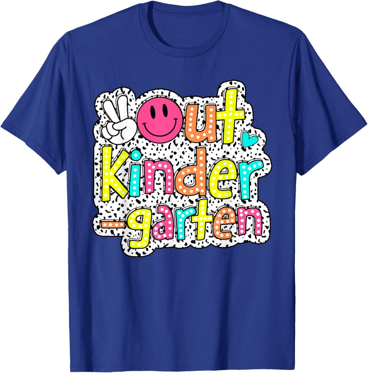 Peace Out Kindergarten Graduation Class Of 2024 Kid Boy Girl T-Shirt - T-Shirt | Royal
