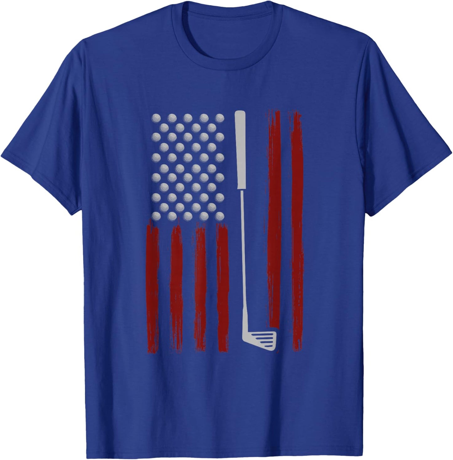 Retro American Flag Golf Golfer Funny Golf Club Golfing T-Shirt - T-Shirt | Royal