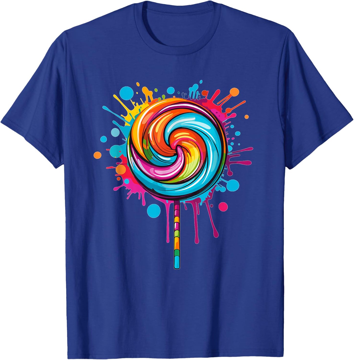 Vibrant Lollipop Swirl Colour Explosion T-Shirt - T-Shirt | Royal