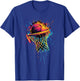 Colorful Basketball Tie Dye Color,Splash Basketball Hoop Net T-Shirt - T-Shirt | Royal