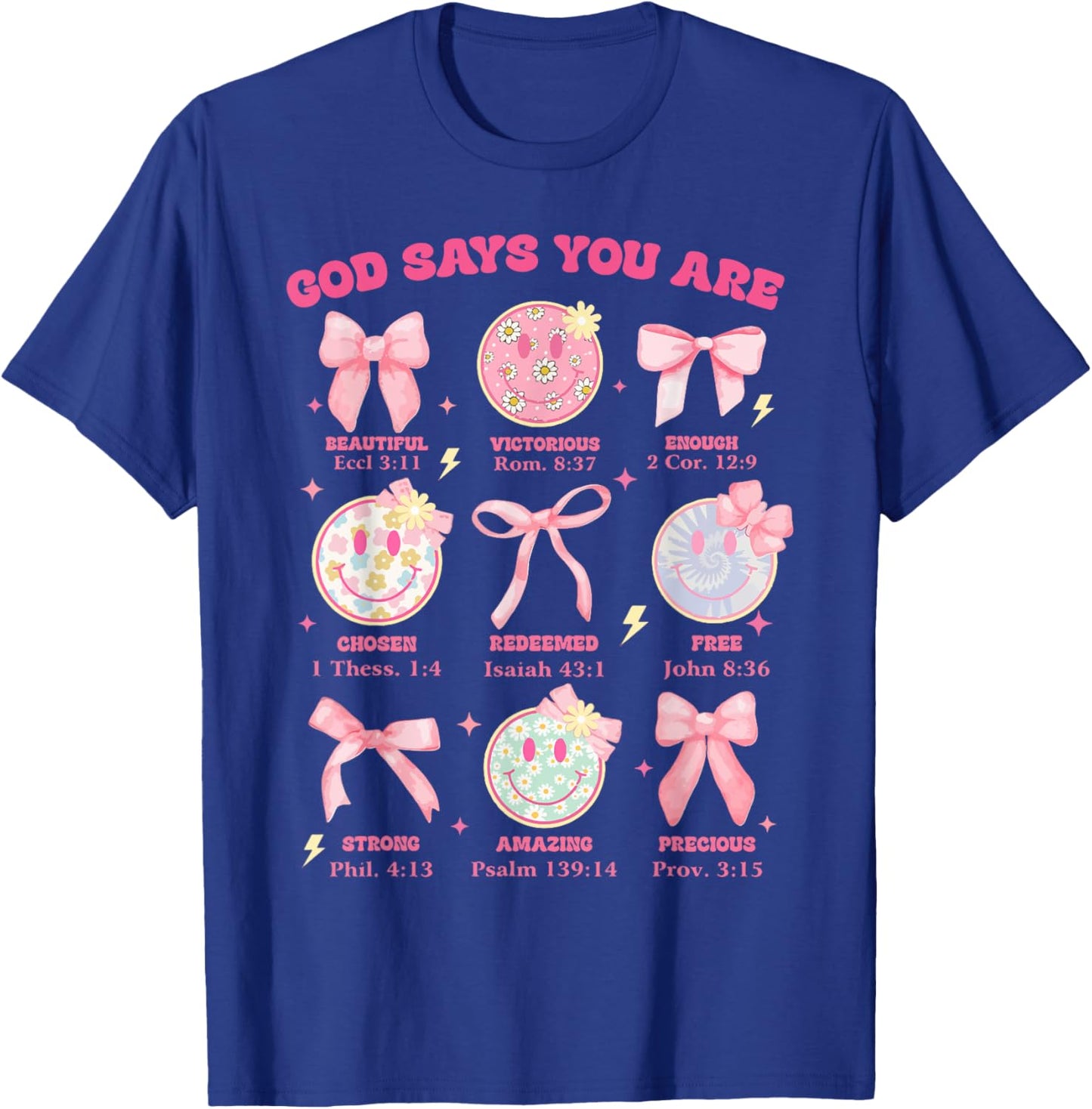 Funny God Says You Are Strong Loved Worthy Enough T-Shirt - T-Shirt | Royal