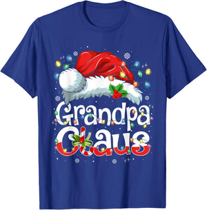Grandpa Claus Shirt Christmas Lights Pajama Family Matching T-Shirt - T-Shirt | Royal