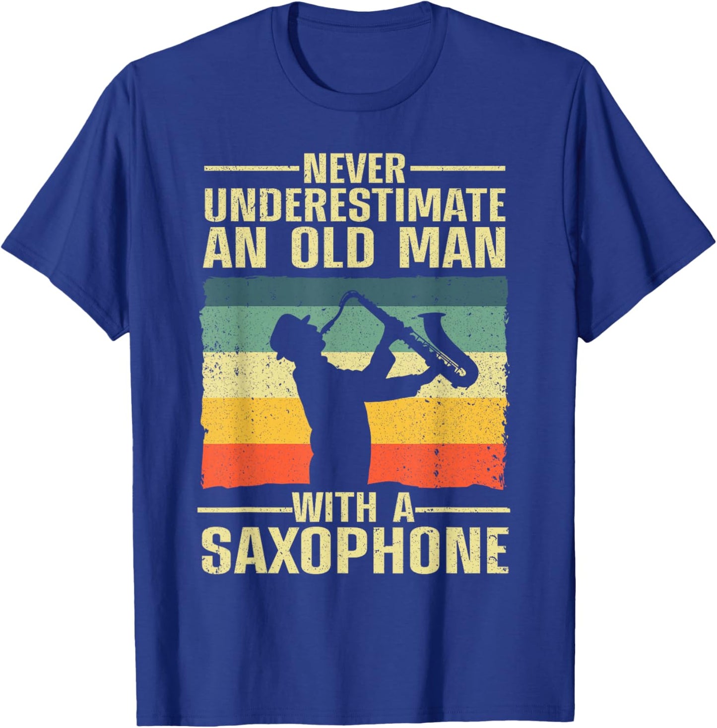 Funny Saxophone Design Dad Orchestra Saxophone Lover T-Shirt - T-Shirt | Royal