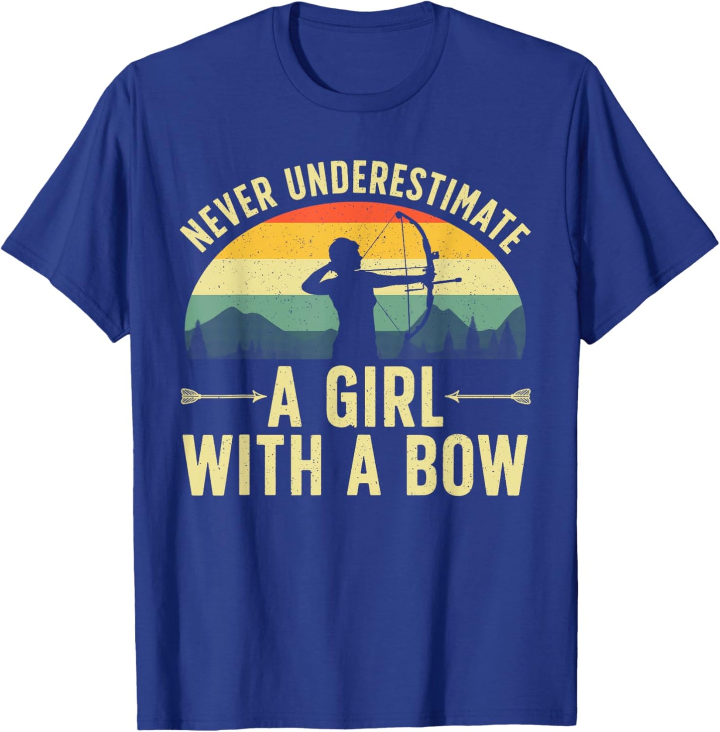 Cool Archery Girls Female Archer Bow Hunter Arrow T-Shirt - T-Shirt | Royal
