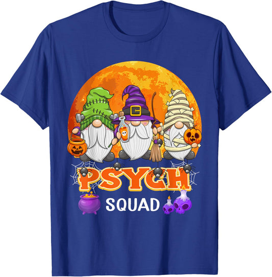 Psych Squad Halloween Psychiatric Nurse Gnome Matching T-Shirt - T-Shirt | Royal