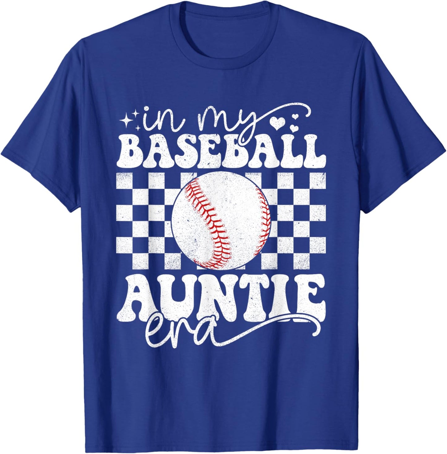 In My Baseball Auntie Era Funny Baseball Auntie Mother's Day T-Shirt - T-Shirt | Royal