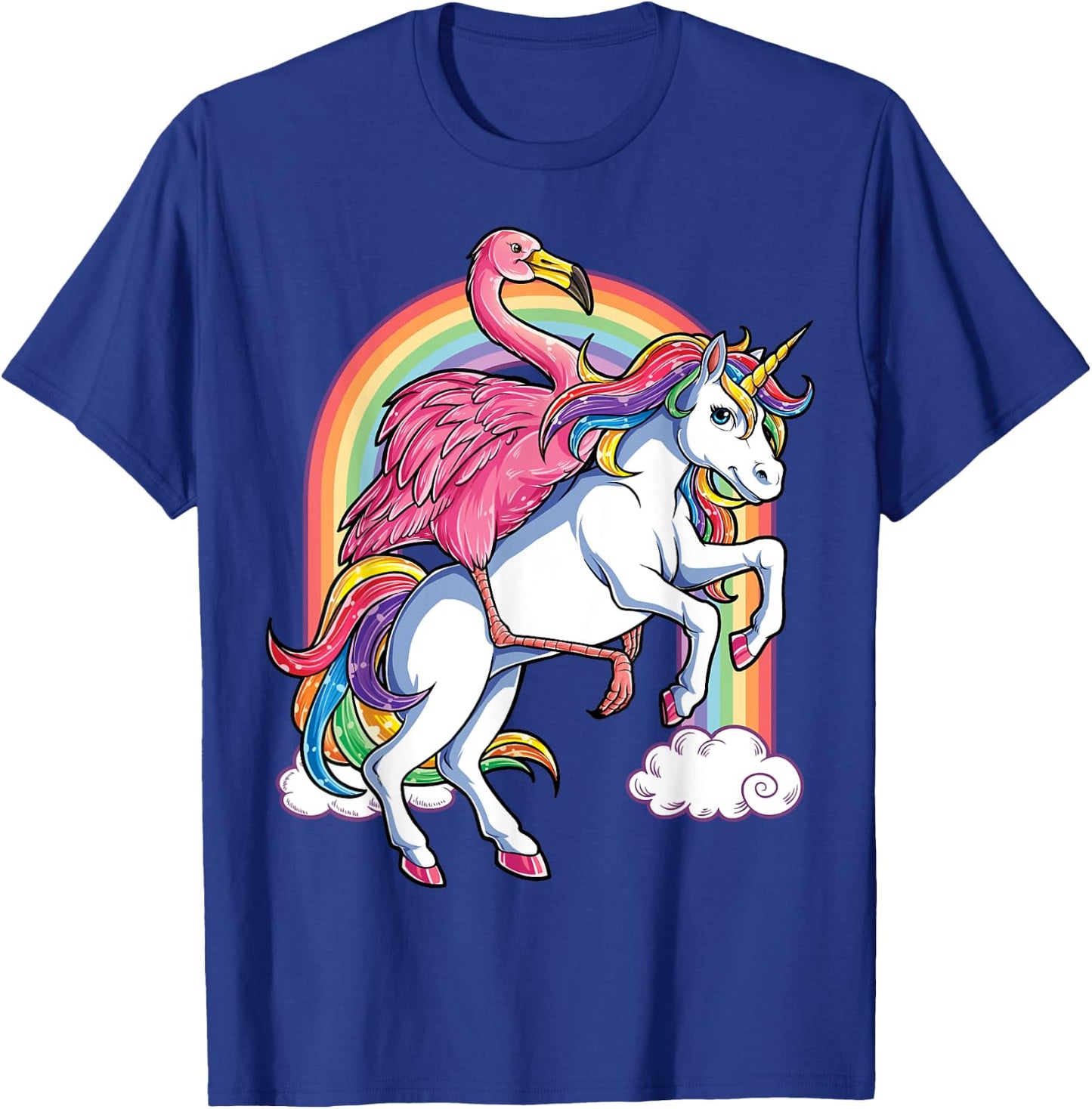 Pink Flamingo Unicorn T shirt Bird Lovers Squad Rainbow Gift T-Shirt - T-Shirt | Royal