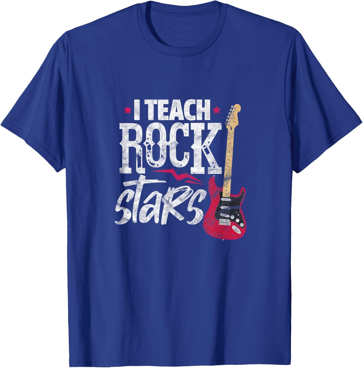I Teach Rock Stars Funny Music Teacher Guitar Player T-Shirt - T-Shirt | Royal