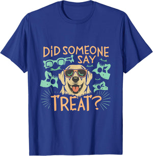Funny Halloween Golden Retriever Did Someone Say Treat T-Shirt - T-Shirt | Royal