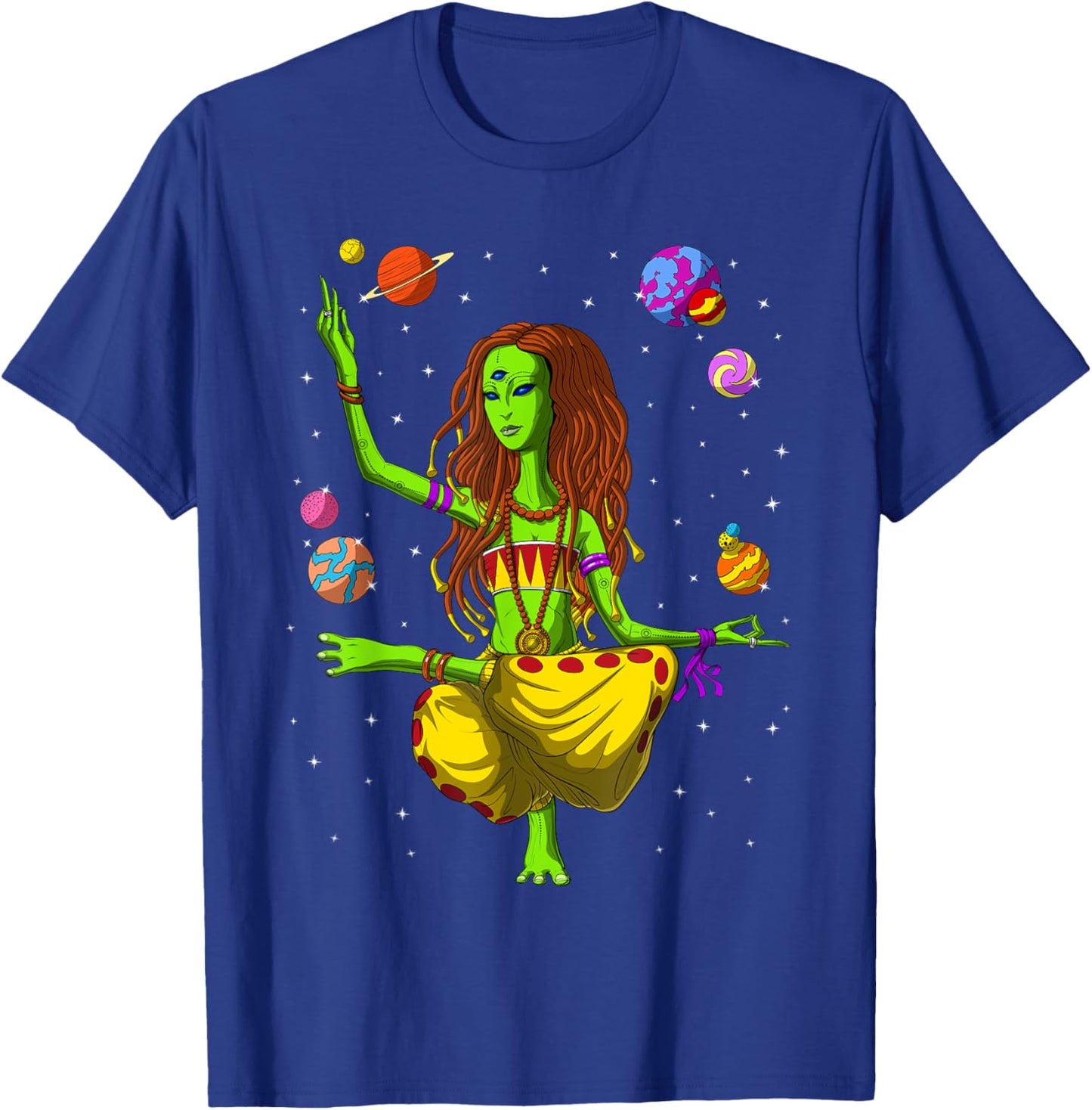 Hippie Alien Yoga Zen Meditation Psychedelic Spiritual Women T-Shirt - T-Shirt | Royal