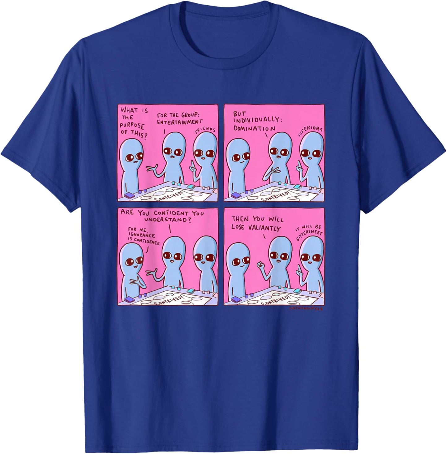 Threadless Nathan W. Pyle Strange Planet Confidence Graphic T-Shirt - T-Shirt | Royal
