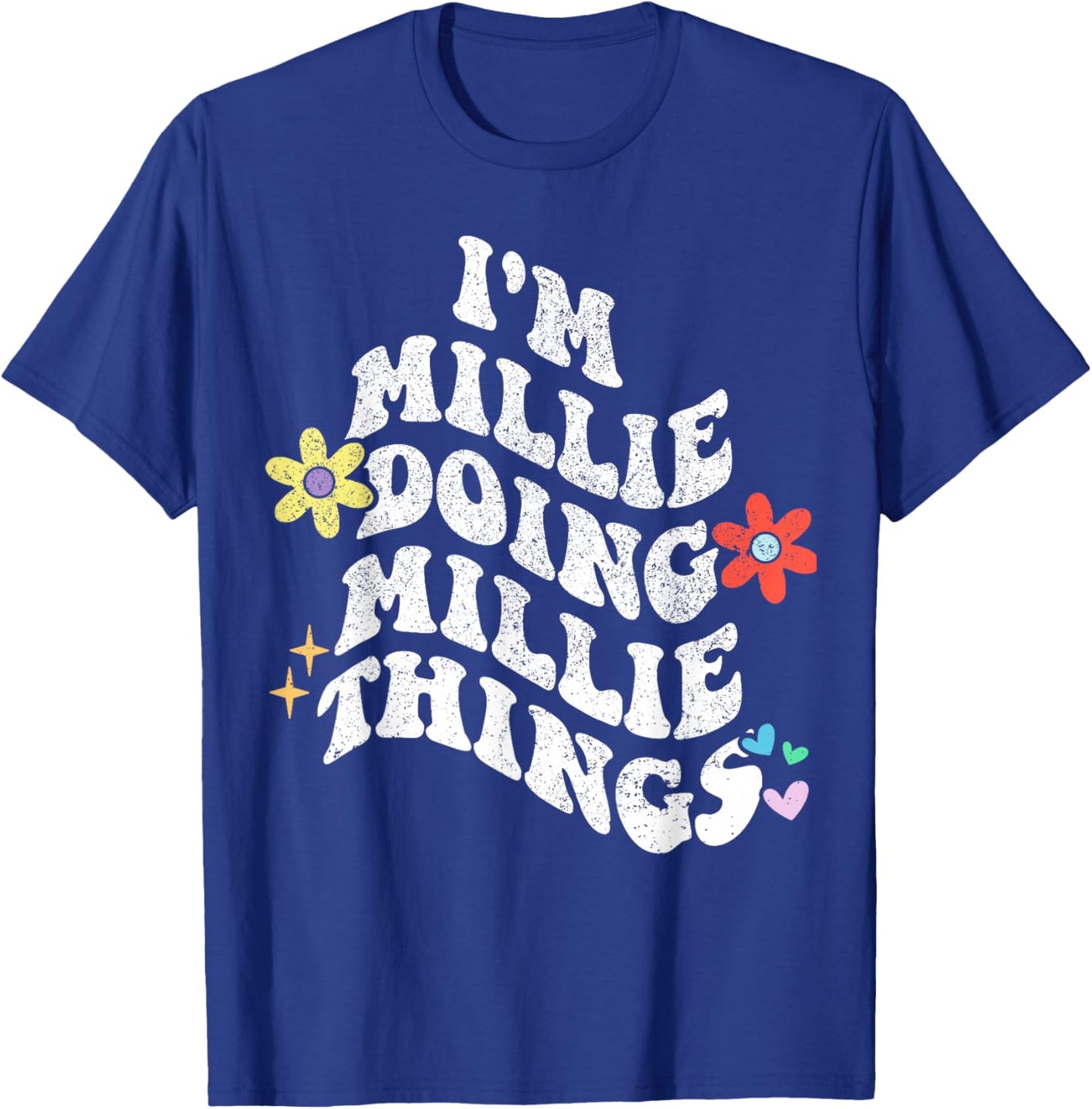 Retro Groovy Im MILLIE Doing MILLIE Things Funny Mother's T-Shirt - T-Shirt | Royal