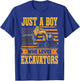 Just A Boy Who Loves Excavators T-Shirt - T-Shirt | Royal