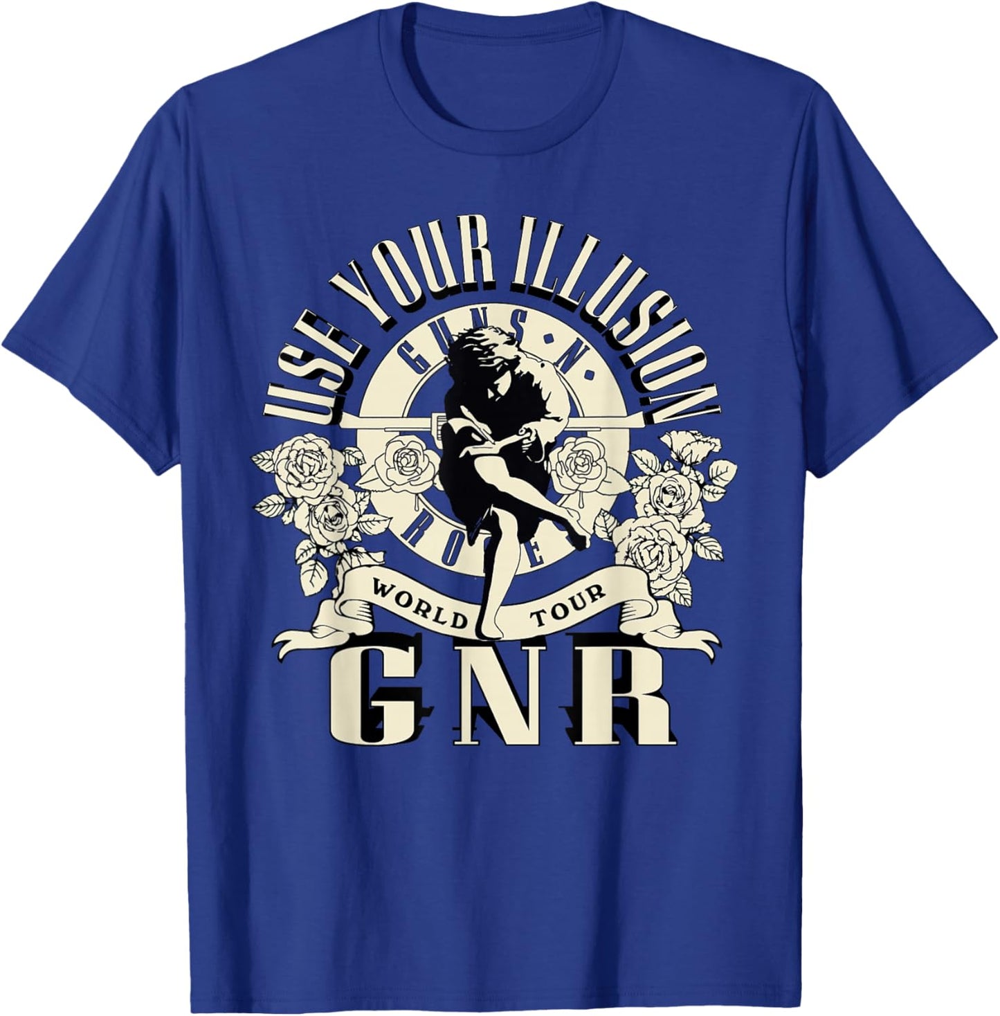 Official Guns N' Roses Illusion World Tour T-Shirt - T-Shirt | Royal