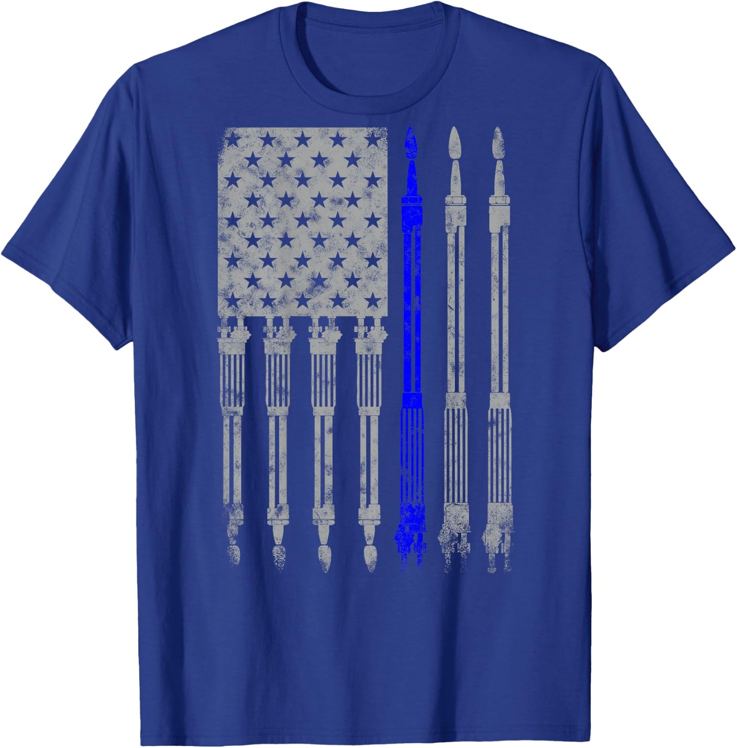 Welder Blue line American Flag Shirt USA Patriotic Welder T-Shirt - T-Shirt | Royal