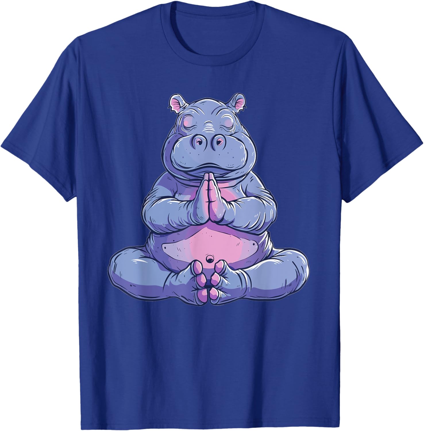 Cute Hippo Yoga T-Shirt - T-Shirt | Royal