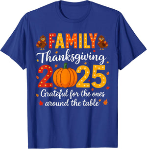 Family Thanksgiving Shirts 2025 Outfits Pajamas Matching Set T-Shirt - T-Shirt | Royal