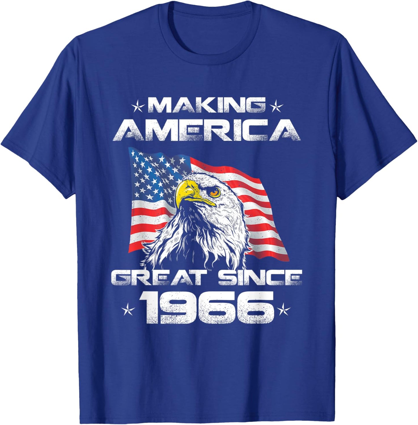 54th Birthday Gift USA Flag Making America Great Since 1966 Men T-Shirt - T-Shirt | Royal