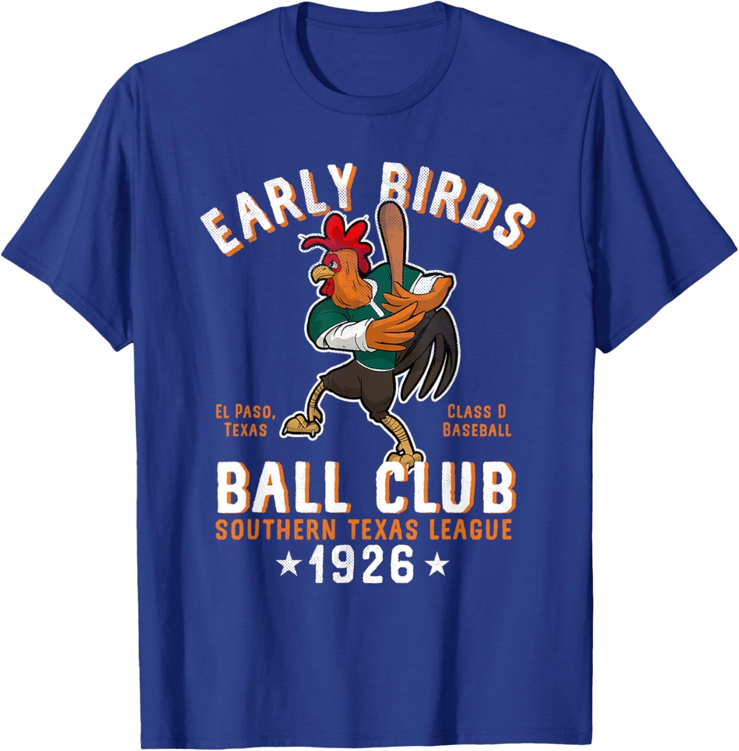 El Paso Early Birds Retro Minor League Baseball Team T-Shirt - T-Shirt | Royal