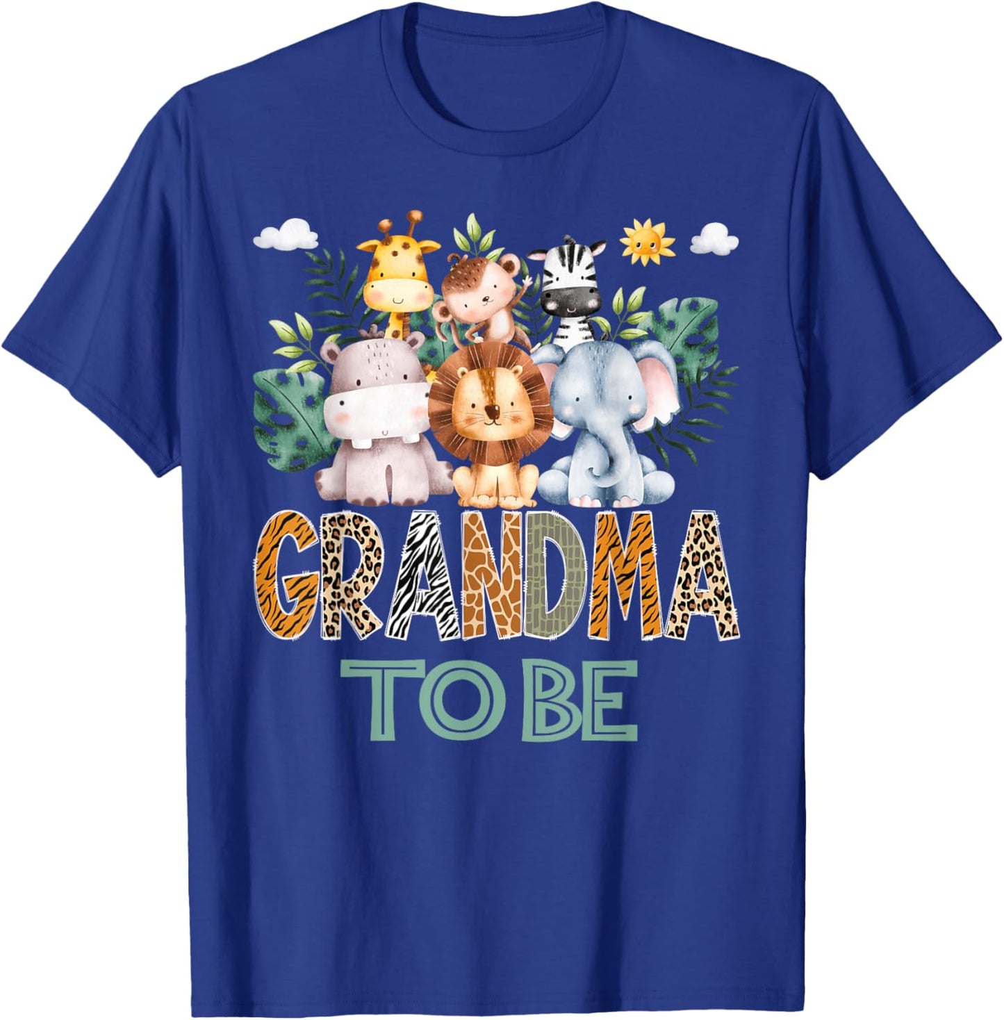 Soon To Be Grandma Jungle Animal Safari Gender Reveal T-Shirt - T-Shirt | Royal