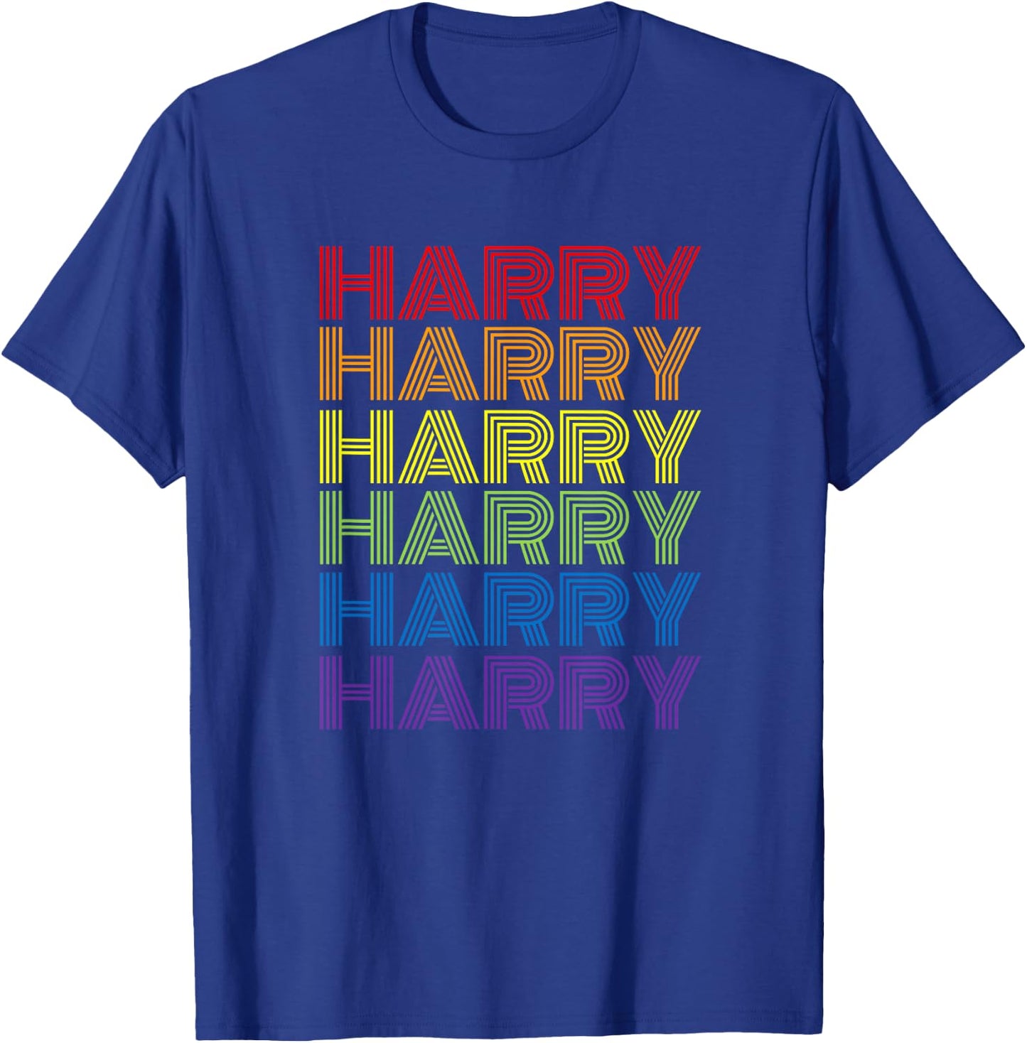 Retro Style Harry Rainbow Name T-Shirt - T-Shirt | Royal