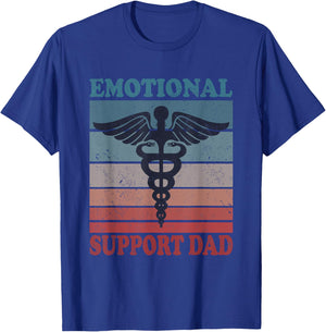 Vintage Emotional Support Dad Caring Dad Father T-Shirt - T-Shirt | Royal