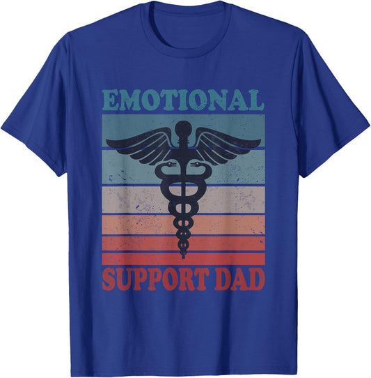 Vintage Emotional Support Dad Caring Dad Father T-Shirt - T-Shirt | Royal