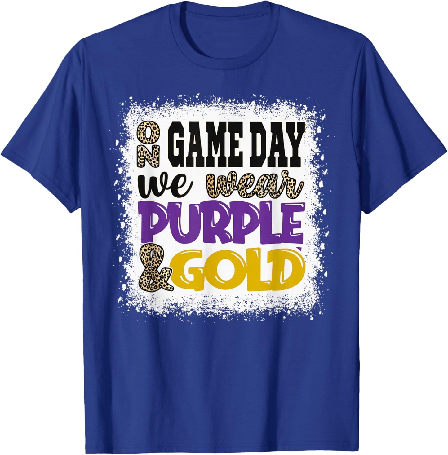 On Gameday Football We Wear Purple and Gold Game Day T-Shirt - T-Shirt | Royal