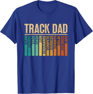 Track Dad Retro Running Field Coach Shot Put Track And Field T-Shirt - T-Shirt | Royal